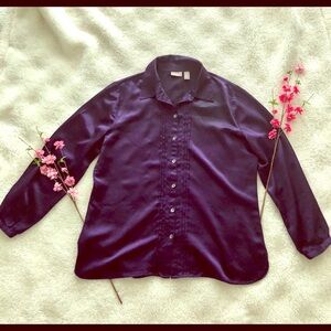 Chico’s purple/eggplant Silk Feel Shirt Blouse